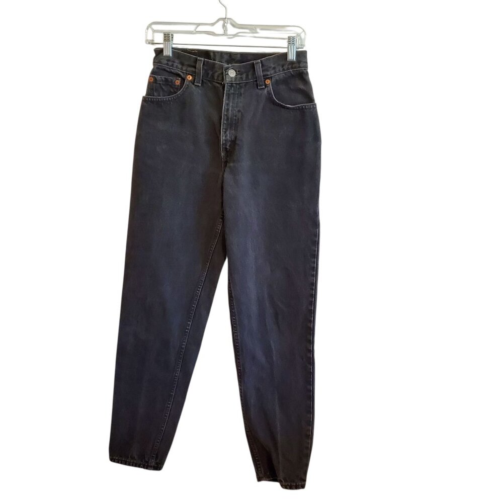 Vintage Levi's 550 High Raise Relaxed Fit Tapered Leg Black Jeans 8 Reg M
